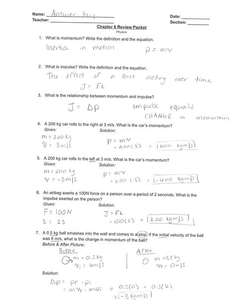 Hershey Park Physics Packet Solutions