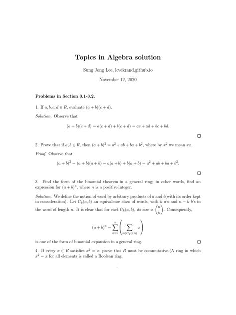 Herstein Solution