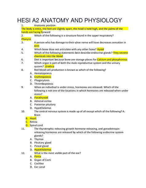Hesi A2 Study Guide Pdf