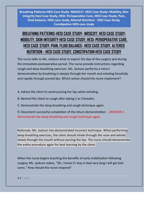 Hesi Case Study Pain