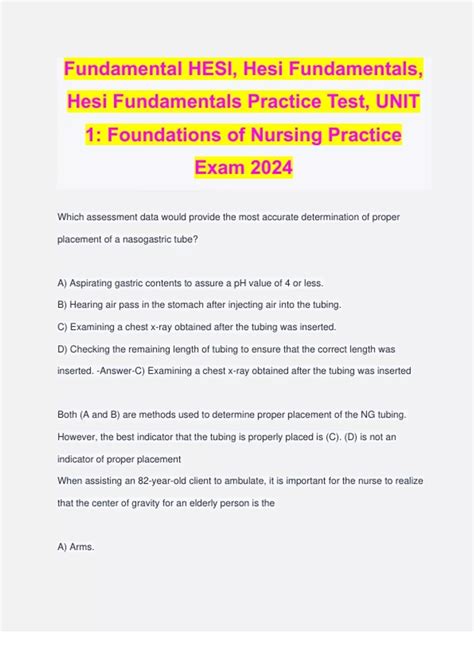 Hesi Fundamentals Practice
