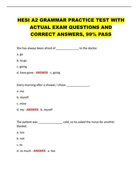 Hesi Grammar Practice Test
