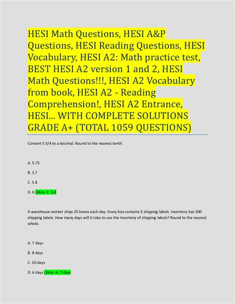 Hesi Test Bank