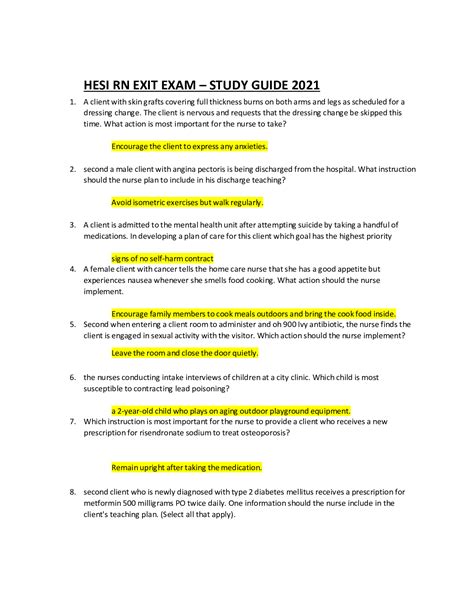 Read Hesi Exit Study Guide 