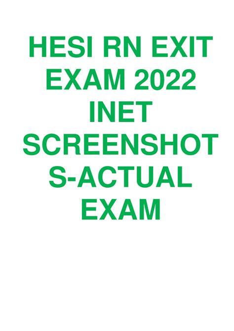 Download Hesi Inet Exam 