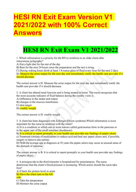 Download Hesi Rn Exit Exam 