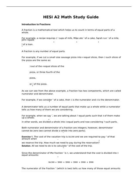 Read Hesi Study Guide Math 