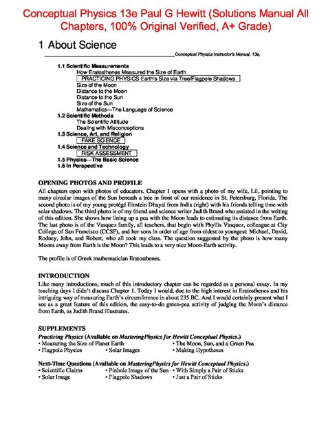 Hewitt Conceptual Physics Pacing Guide