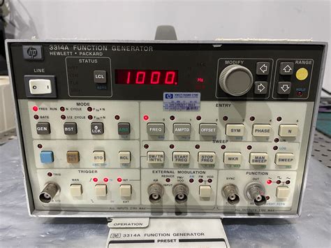 Hewlett Packard 3314a Function Generator Manual