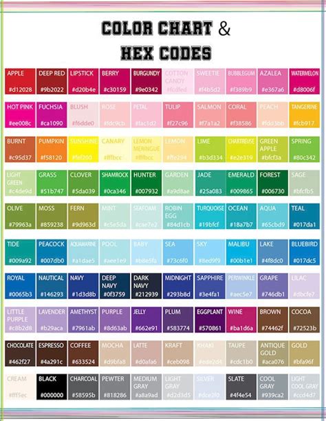 hex codes color
