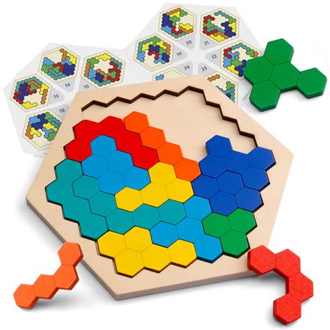 Hexagon Matching Puzzle Grandrabbitu0027s Toys In Boulder Hexagon Craft For Preschoolers - Hexagon Craft For Preschoolers