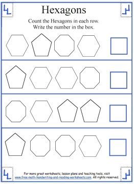 Hexagon Shape Free Math Handwriting And Reading Worksheets Hexagon Worksheets For Preschool - Hexagon Worksheets For Preschool