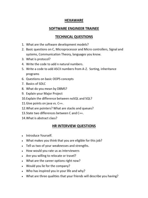 Hexaware Technical Interview Questions And Answers