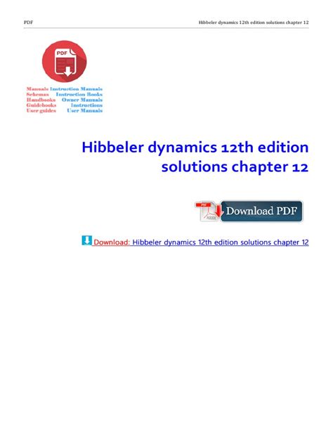 hibbeler dynamics 12th edition