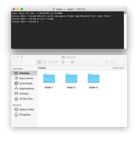hidden files terminal