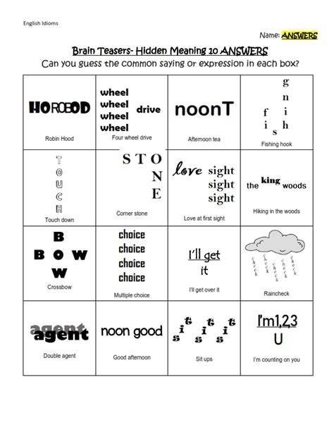 Hidden Meaning Brain Teasers With Answers