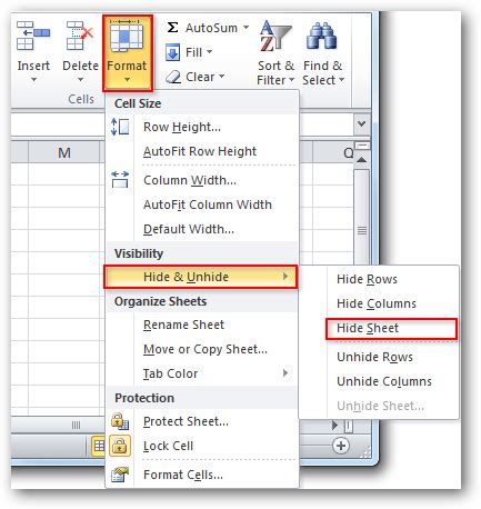 hide and unhide worksheets and workbooks in excel 2007 2010