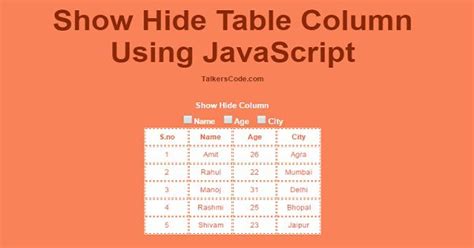 hide column in html table jquery