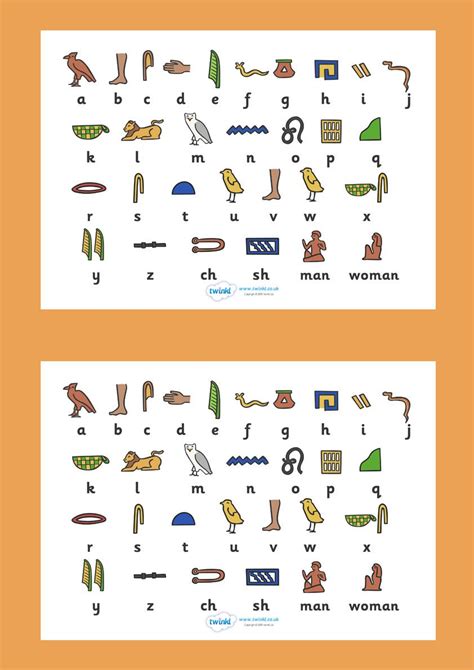 Hieroglyphics Alphabet Download And Print Twinkl Hieroglyphics 5th Grade Worksheet - Hieroglyphics 5th Grade Worksheet