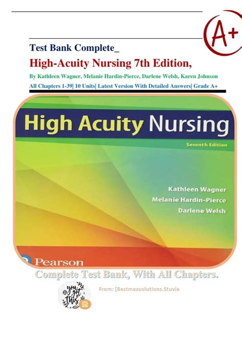 High Acuity Nursing Exam Multiple Choice Questions