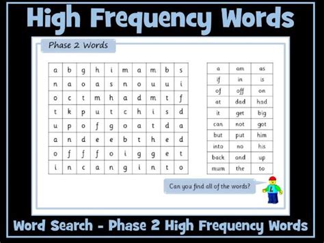 High Frequency Words Word Search Phase 2 Tes High Frequency Word Wordsearch - High Frequency Word Wordsearch
