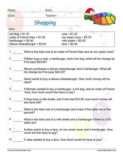 High School Consumer Math Worksheets