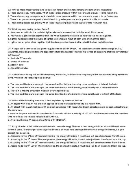 High School Physics Final Exam Study Guide