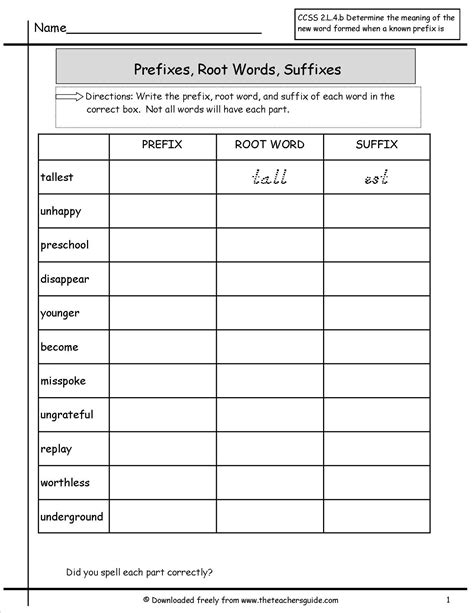 High School Prefix And Suffix Printable Worksheets Root Words Worksheet High School - Root Words Worksheet High School