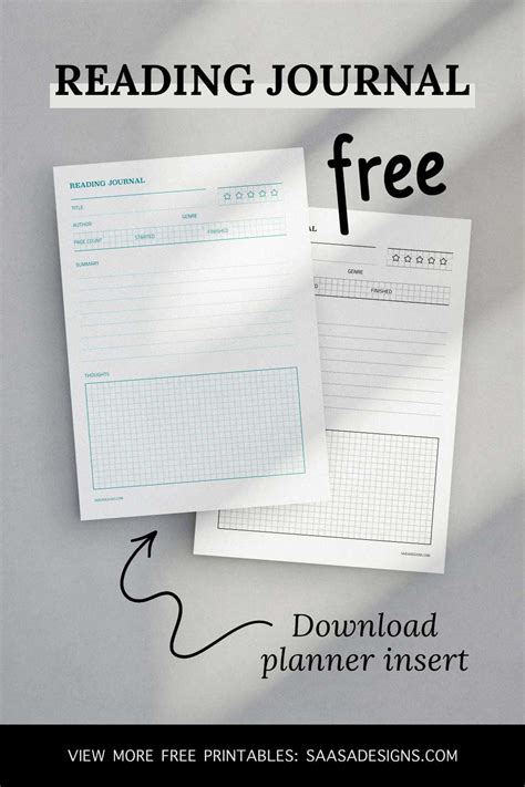 High School Reading Journal Template
