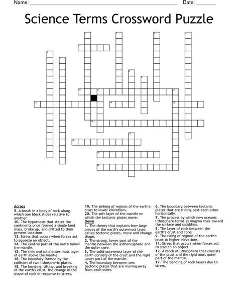 High School Science Course Crossword Clue Crossword Science Crossword Answers - Science Crossword Answers