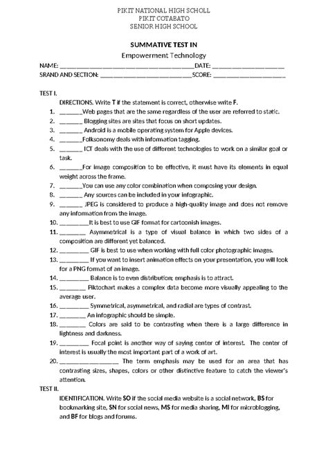 high school summative test review problems
