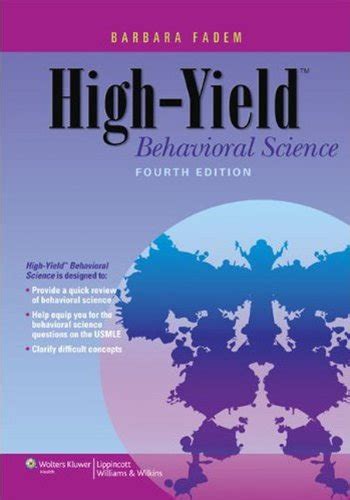 high yield behavioral science 4th edition pdf