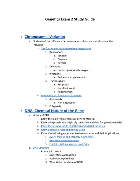 Download High School Genetics Study Guide 