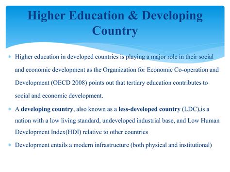 Higher Education In Developing Countries Peril And Promise