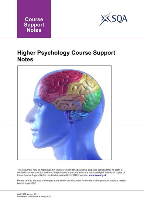 Higher Psychology Course Support Notes Sqa
