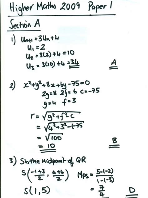 Download Higher Maths Worked Solutions 