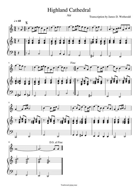 highland cathedral sheet music