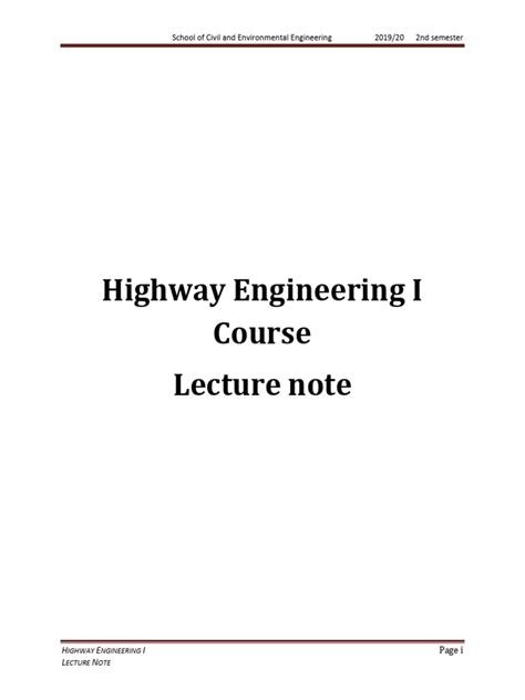 Highway And Engineering Lecture Notes Bing Pdfdirff