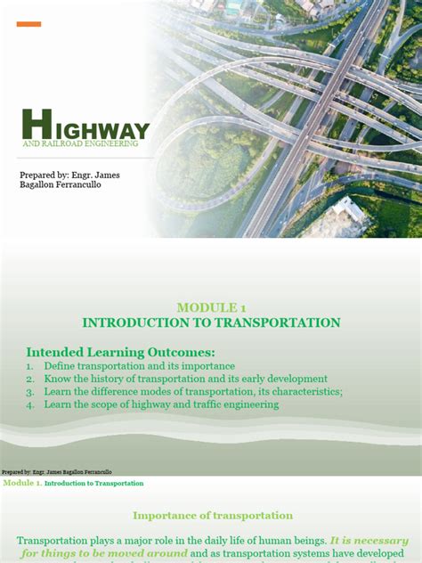 highway and transportation engineering lecture notes