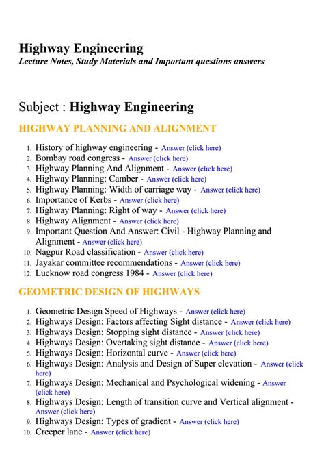 Read Online Highway And Engineering Lecture Notes Bing Pdfdirff 