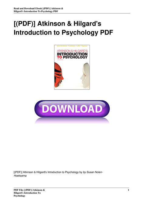 Full Download Hilgards Introduction To Psychology 13Th Edition Pdf 