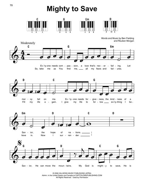 Read Hillsong Songs Piano Sheet Music 