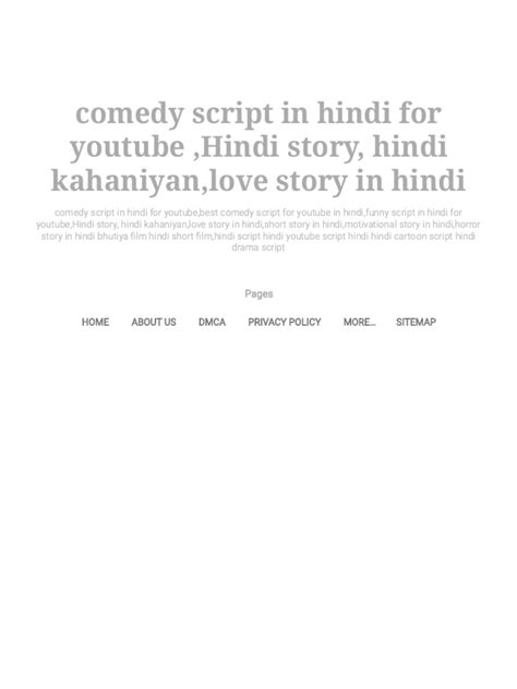 Hindi Comedy Script Pdf