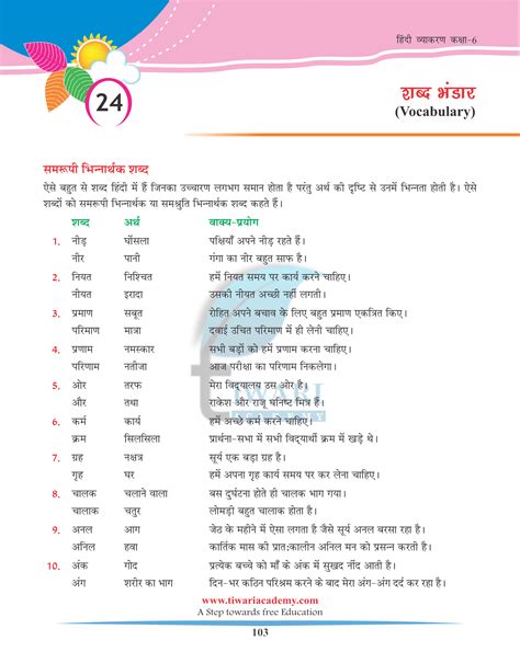 Hindi Grammar Class 6