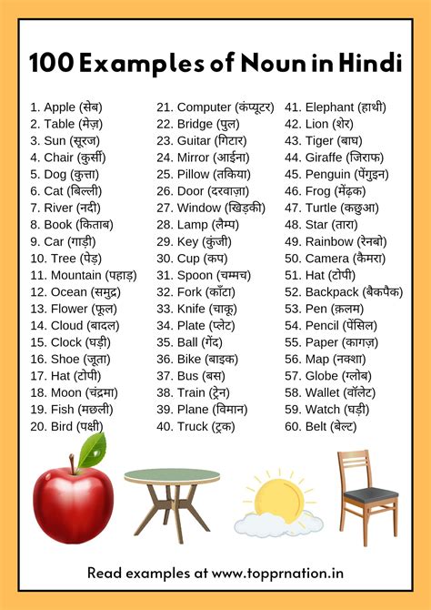 Hindi Noun Examples