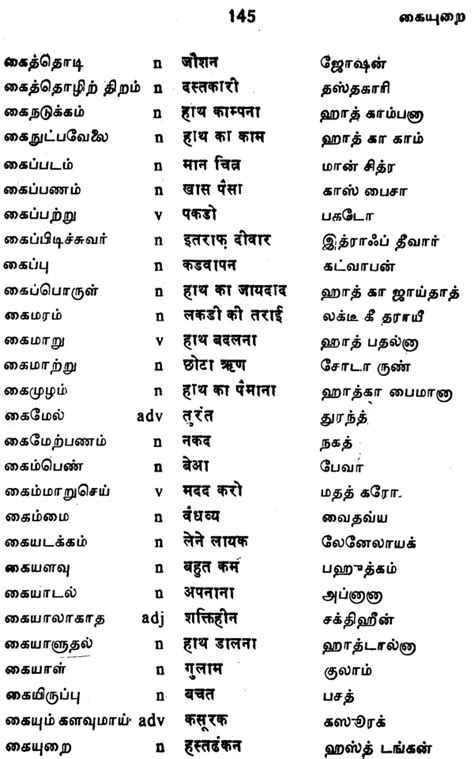 Hindi To Tamil Dictionary