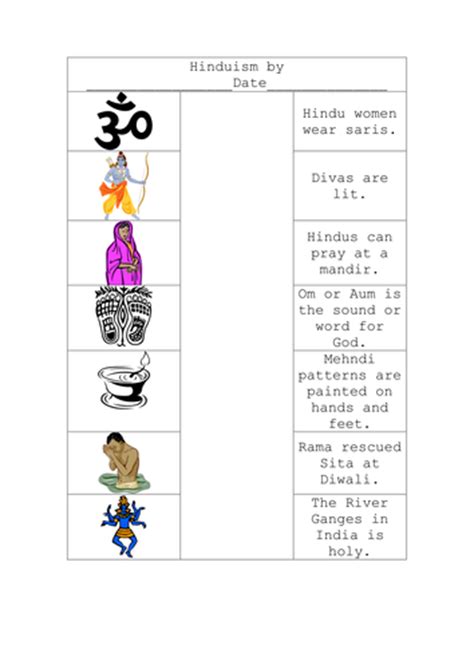 Hindu Dharma Worksheet Matching Hindu Symbols And Their Worksheet Hinduism 6th Grade - Worksheet Hinduism 6th Grade