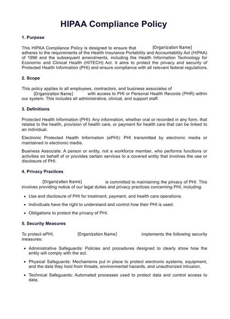 hipaa compliance manual sample