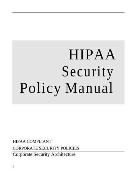 Hipaa Security Manual