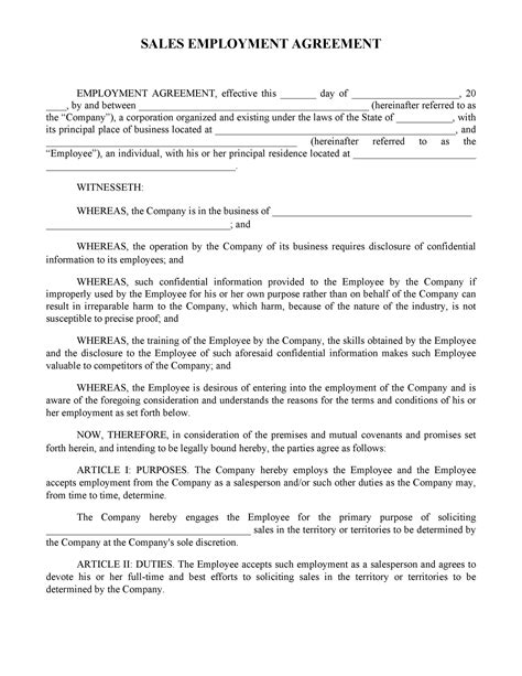 Hiring Contract Sample